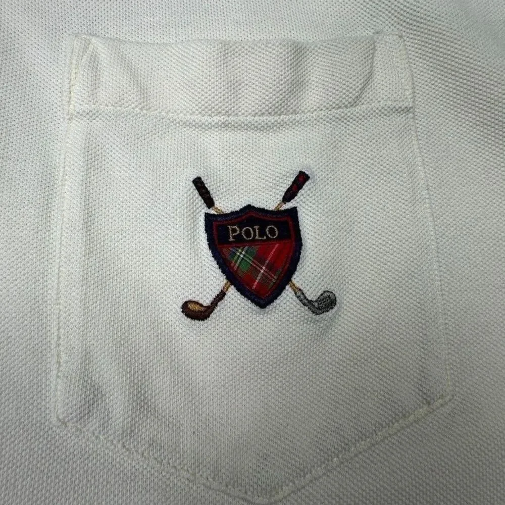 polo golf ralph lauren shirt‎ mens beige short sleeve embroidered logo